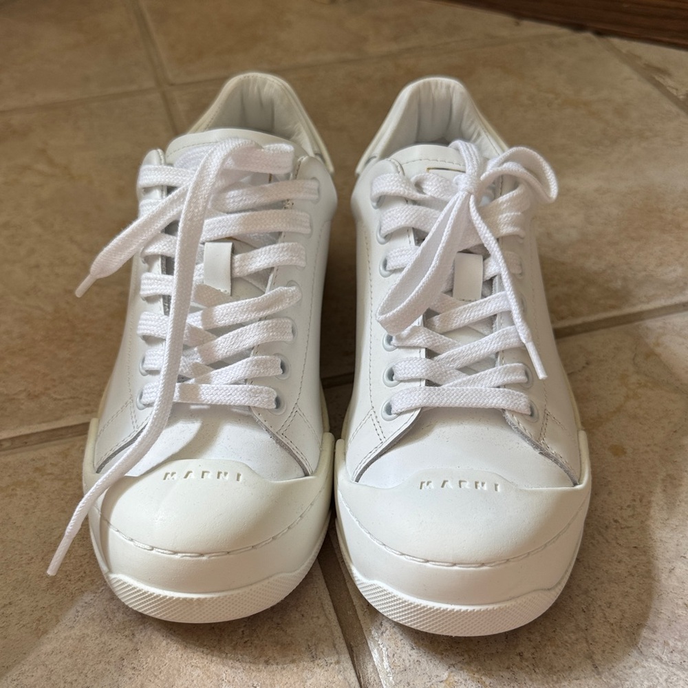 Marni White Leather Dada Bumper Low Top Sneakers